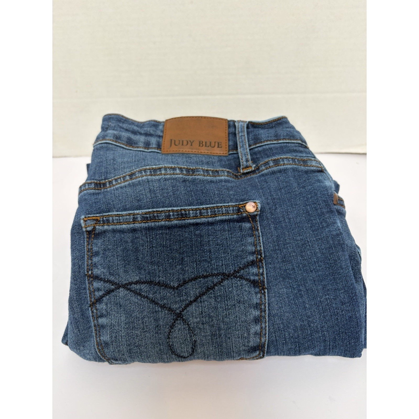 Judy Blue Hi-Rise Wide Leg Crop Denim Jeans Size 16w Style #88873 Raw Fray Hem
